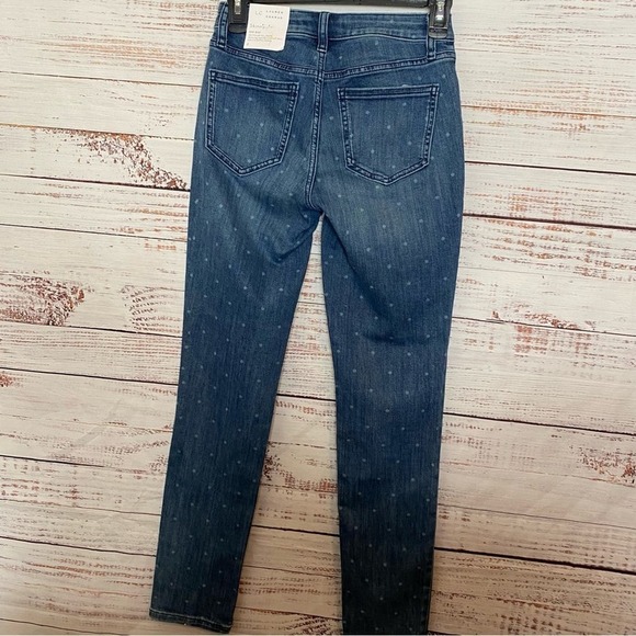 LC Lauren Conrad Size 2 polka Dot mid rise slim skinny jeans NWT - Picture 5 of 6